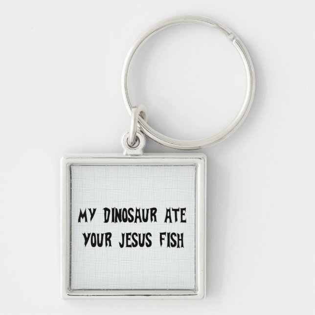 Porte-clés Le dinosaure mange des poissons de Jésus (Devant)