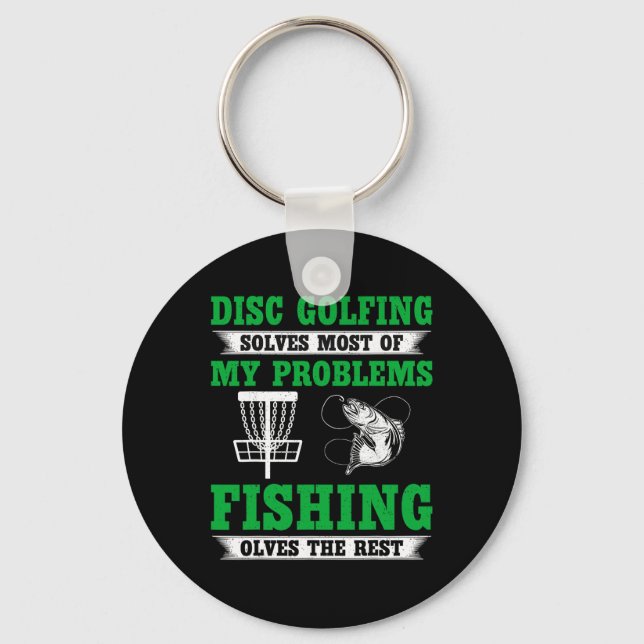Porte-clés Le Disc Golf Résout La Plupart De Mes Problèmes -  (Recto)
