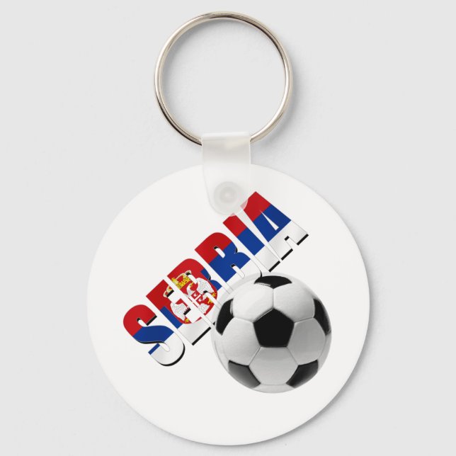Porte-clés Le drapeau serbe du football (Recto)
