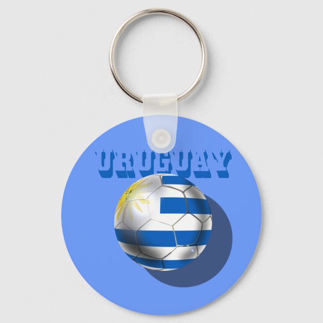 Porte-clés Le drapeau uruguayen de l'Uruguay logo football so (Recto)
