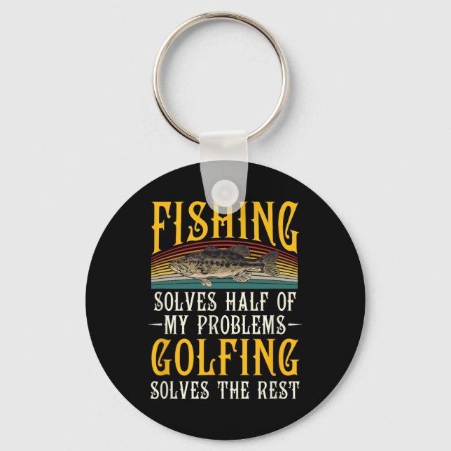 Porte-clés Le golf résout le reste de mes problèmes de pêche  (Recto)