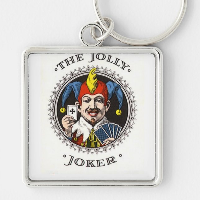 Porte-clés Le graphique gai de carte de jeu de joker (Devant)
