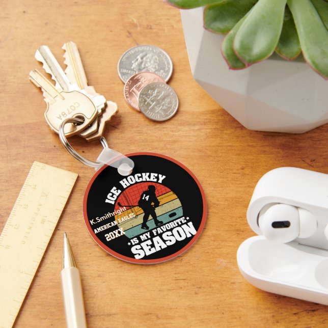 Porte-clés Le hockey sur glace est ma saison préférée (Bureau)