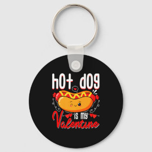 Porte-clés Le Hot Dog Est Mon Valentin T-shirt Mignon Pour En