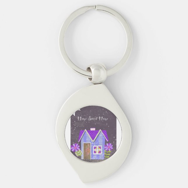 Porte-clés Le Jardin Crépusculaire (Pervenche & Indigo) (Devant)