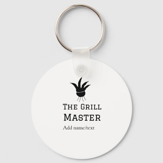 Porte-clés Le maître grill ajoute le nom de la cuisine de tex (Recto)