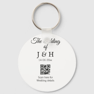 Porte-clés Le mariage d'ajouter le nom de couple QR code scan