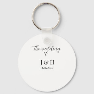 Porte-clés Le mariage du nom du couple simple date minimale