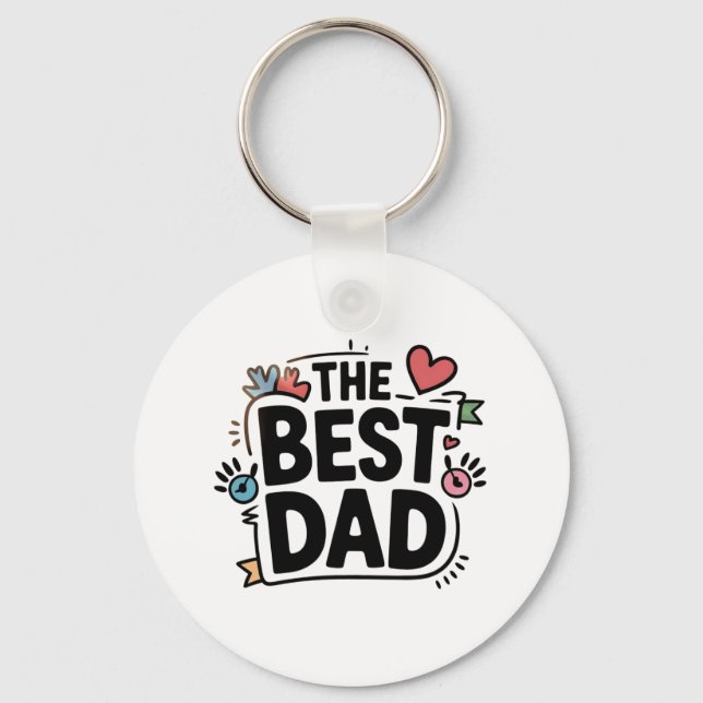 Porte-clés Le meilleur design de texte pour papa (Recto)