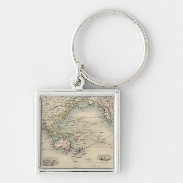 Porte-clés Le monde sur la projection du Mercator (Devant)