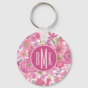 Porte-clés Le monogramme je dentelle le motif floral
