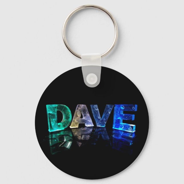 Porte-clés Le nom Dave en lumières 3D (photo) (Recto)