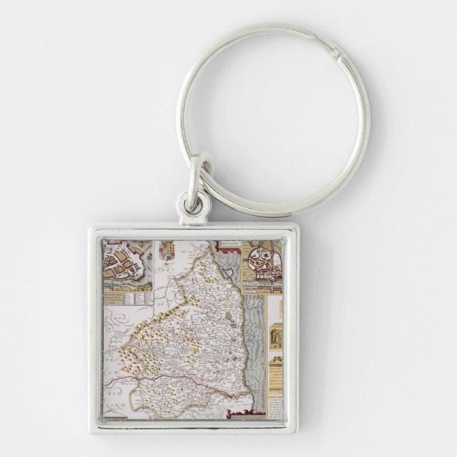 Porte-clés Le Northumberland, gravé par Jodocus Hondius (Devant)