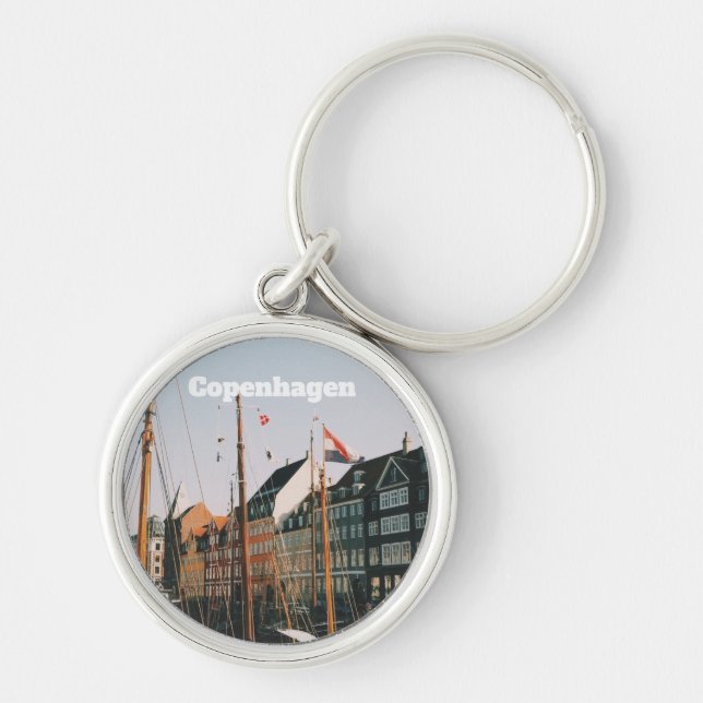 Porte-clés Le Nyhavn emblématique, Copenhague, Danemark (Devant)