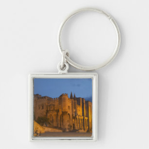 Porte-clés Le Palais du Pape à Avignon au coucher du soleil. 