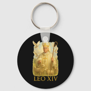 Porte-clés Le Pape Leo Xiv Doves - Christian Catholic Faith I