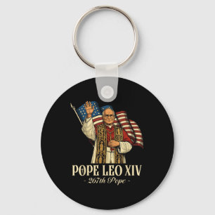 Porte-clés Le Pape Leo Xiv Le cardinal Robert Prevost America