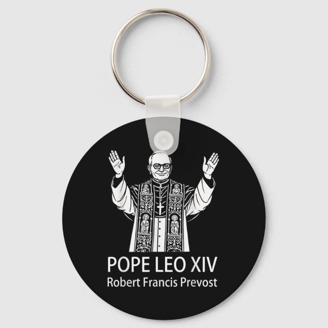 Porte-clés Le pape Leo Xiv Robert Francis Prevost (Recto)