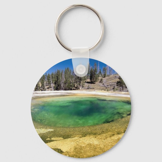 Porte-clés Le parc national de Yellowstone Cadeaux personnali (Recto)