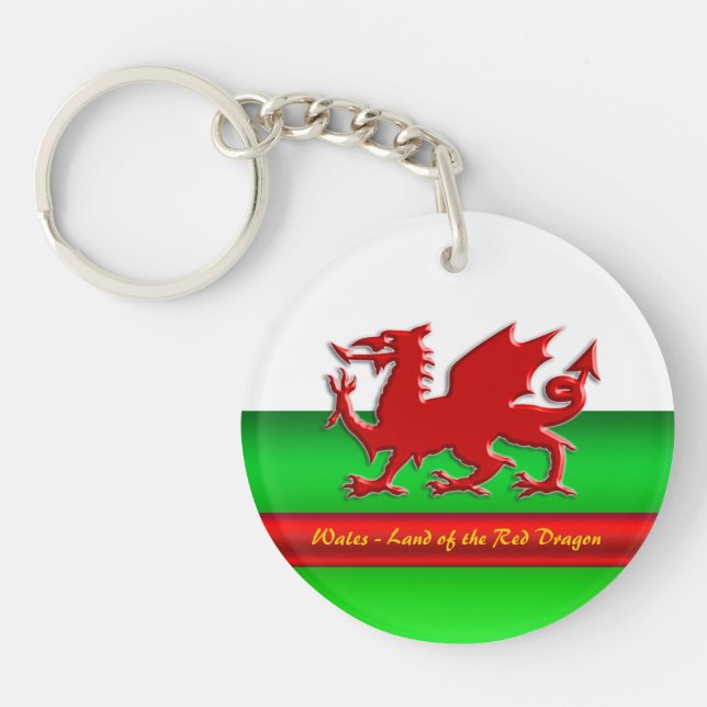 Porte-clés Le Pays de Galles - à la maison du dragon rouge, (Devant)