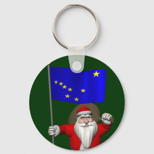 Porte-clés Le Père Noël Avec L'Enseigne De L'Alaska