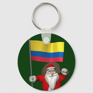 Porte-clés Le Père Noël Avec L'Ensigne De La Colombie