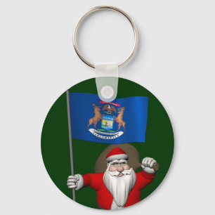 Porte-clés Le Père Noël Avec L'Entrée Du Michigan