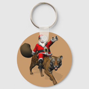 Porte-clés Le Père Noël Monte Un Tigre