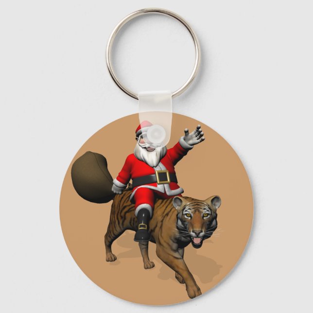 Porte-clés Le Père Noël Monte Un Tigre (Recto)