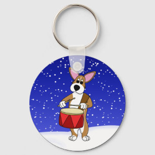 Porte-clés Le petit batteur Pembroke Welsh Corgi Porte - clé