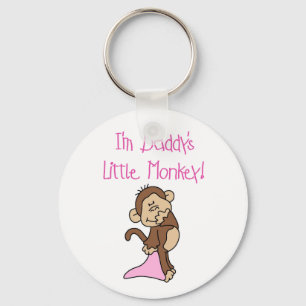 Porte-clés Le petit singe du papa rose