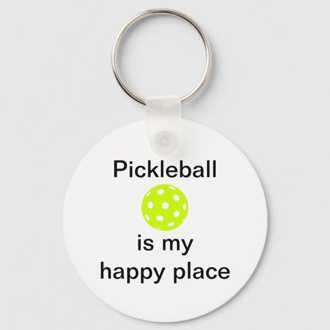 Porte-clés Le Pickleball Est Mon Endroit Heureux (Recto)