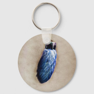 Porte-clés Le pied de lapin chanceux bleu