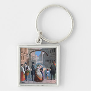 Porte-clés Le pont des soupirs, Venise, gravée par Brizeghel