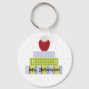 Porte-clés Le porte - clé du professeur empilé de livres