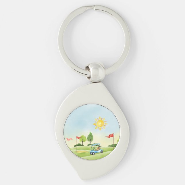 Porte-clés Le Porte - clé métallique de Golfer (Devant)