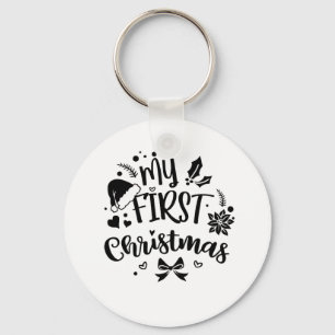 Porte-clés Le premier Noël de bébé en famille assorti