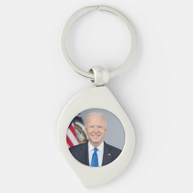 Porte-clés Le président Joe Biden Portrait de la Maison Blanc (Devant)