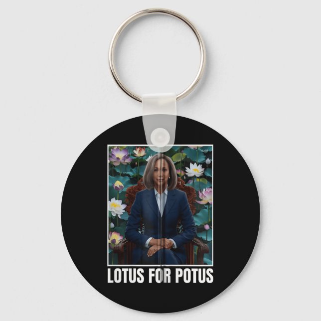 Porte-clés Le Président Kamala Harris Portrait Lotus Pour Pot (Recto)