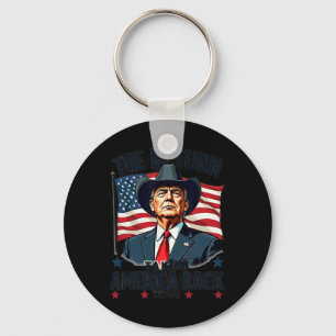 Porte-clés Le Président Patriotique Donald Trump Cowboy prend
