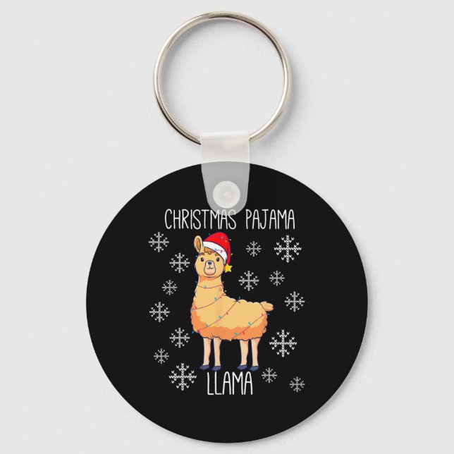 Porte-clés Le pyjama de Noël Llama (Recto)