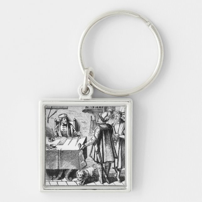 Porte-clés Le récepteur des impôts, après une gravure sur (Devant)