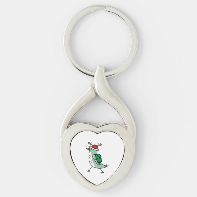 Porte-clés Le renne comme oiseau de Noël (Devant)