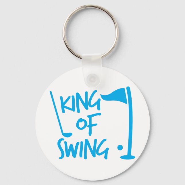 Porte-clés Le roi de SWING ! golf de balle et de golf club (Recto)