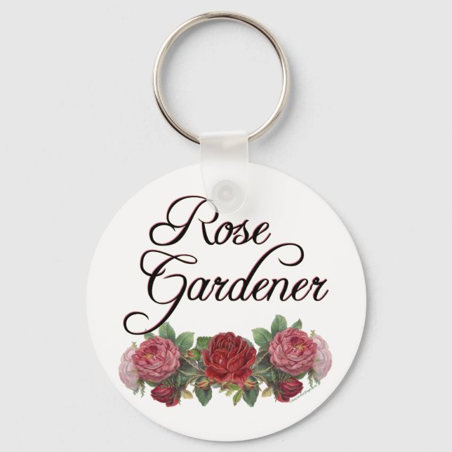 Porte-clés Le rose Gardener dit avec des Roses (Recto)