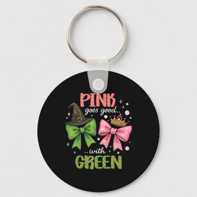 Porte-clés Le rose Va Bien Avec Le Vert Halloween Witch Pinka (Recto)