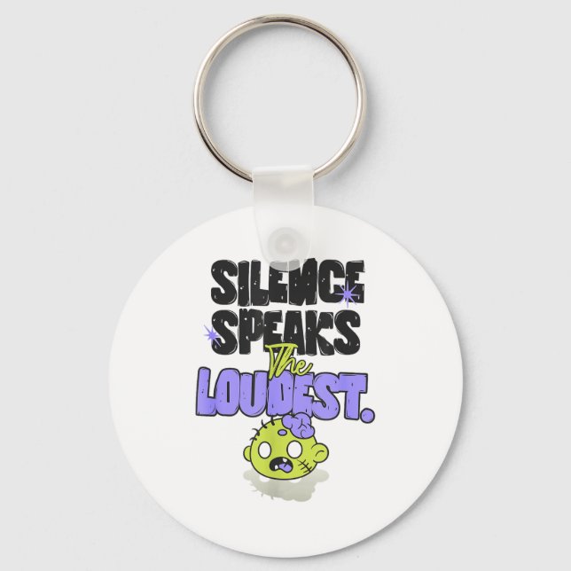 Porte-clés Le silence est la plus forte motivation minimalist (Recto)
