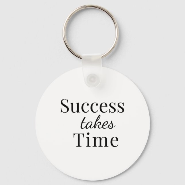 Porte-clés Le succès prend du temps - Sticker de devis motiva (Recto)