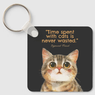 Porte-clés Le Temps Passé Avec Les Chats N'est Jamais Perdu