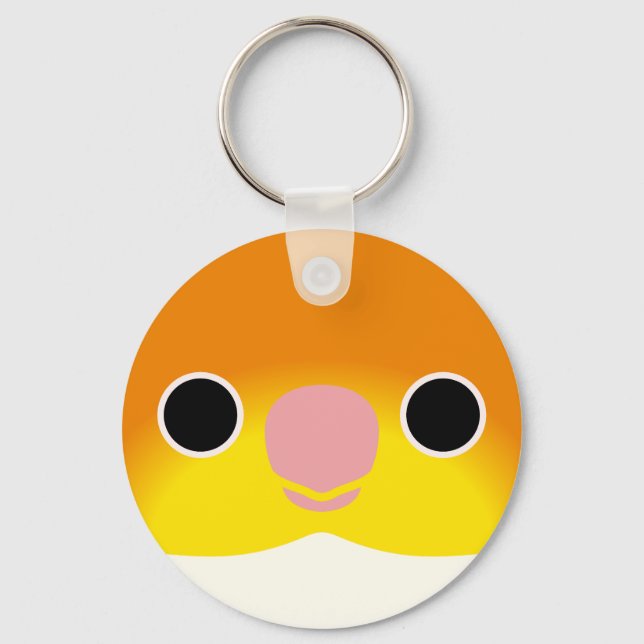 Porte-clés Le visage d'un Caïque à ventre blanc (Recto)